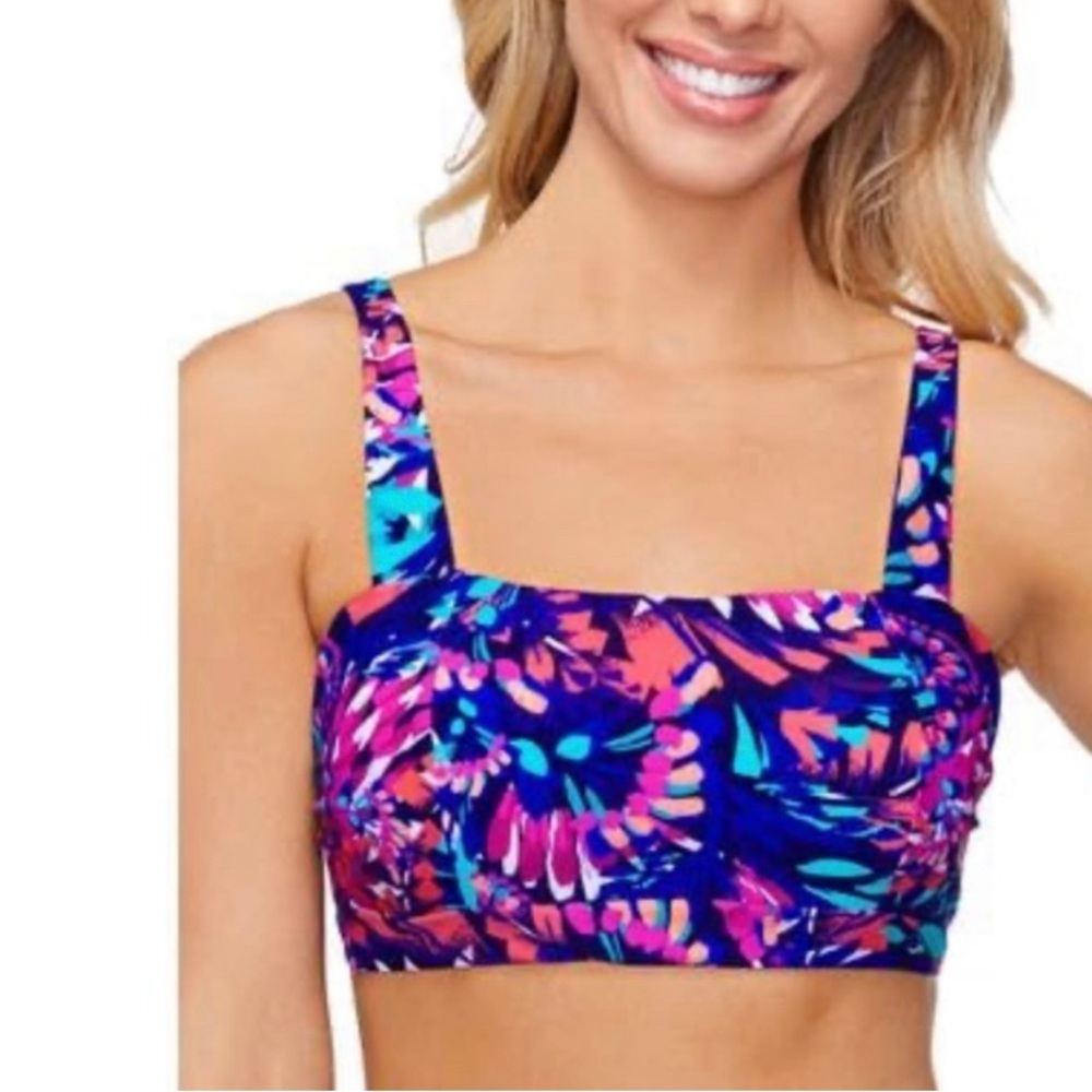 Island Escape Women's Blue Costa Rica Underwire Bikini Top in mixed blue size 12